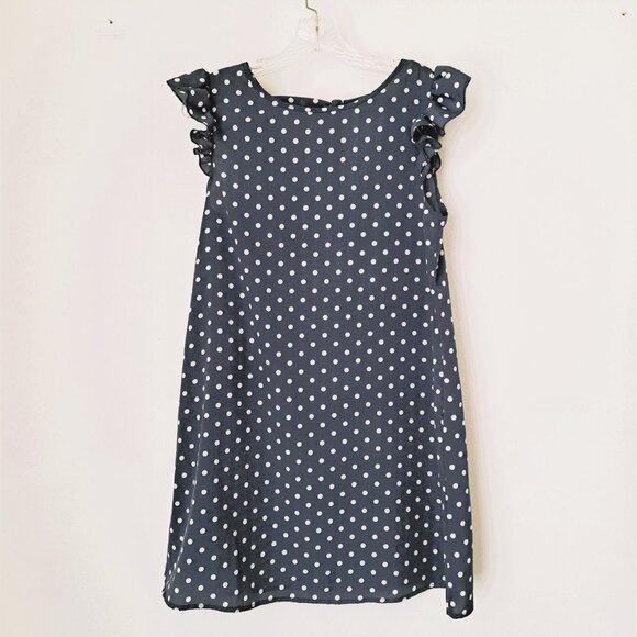 Women Tunic Dress Polka Dots Blue/White Color Only Measurements - Picture 8 of 9